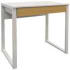 Techstyle Loop Compact Office Workstation / Computer Desk / White / Oak