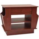 Techstyle Companion Storage Side / End Table With Magazine Rack Large Mahogany