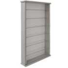 Techstyle Wall Display Cabinet Wood 6 Glass Shelves Grey