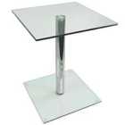Techstyle Column Metal And Glass Side / End / Bedside Pedestal Table Clear / Chrome