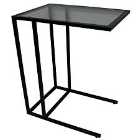 Techstyle Watsons- Metal Side Table With Glass Top Black