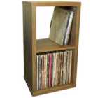 Techstyle Cube 2 Cubby Square Display Shelves / Vinyl Lp Record Storage Oak