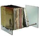 Techstyle Ghost Contemporary Glass And Steel 170 Lp Vinyl Record Storage Silver