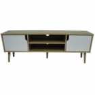Techstyle Watsons Large Tv / Entertainment Unit With Two Cupboards Oak / White