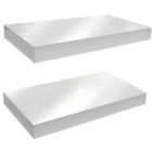 Techstyle Wall Mounted 40Cm Floating Shelf Pack Of Two White