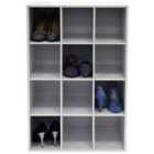 Techstyle Pigeon Hole 12 Pair Shoe Storage / Display / Media Shelves White