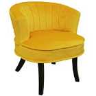 Techstyle Clam Designer Curved Shell Back Accent Occasional Chair Yellow