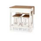 Core Products Corona White Breakfast Drop Leaf Table & 2 Stools Set