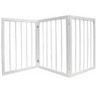 Techstyle Cherish 3 Section Wooden Solid Wood Folding Pet Gate White