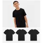Boys 3 Pack Black Sun Embroidered T-Shirts