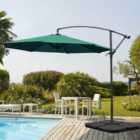 Livingandhome 3M Green Garden Banana Parasol Cantilever Hanging Sun Shade Umbrella Shelter with Square Base