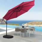 Garden 3M Wine Banana Parasol Cantilever Hanging Sun Shade Umbrella Shelter