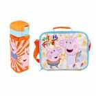Peppa Pig 2 Piece Lunch Bag And Safety Lock Square Bottle Set