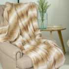 Large Luxury Dove White Faux Fur Throw Blanket L150cm x W125cm