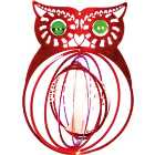 Garden Outdoor Hanging Red Owl Decoration Wind Spinner
