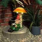 Garden Outdoor Solar Powered Light Up Gnome Mushroom Ornament Decoration