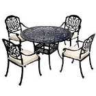 Charles Bentley Ornate Metal 5-Piece Dining Set with Cushions