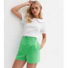 Petite Green High Waist Tailored Shorts