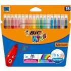 BIC Kids Kid Couleur Colouring Felt Pens, Wallet of 18