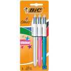 BIC 4 Colours Shine Retractable Ballpoint Pens, Pack of 3