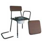 Aidapt Surrey Height Adjustable Commode Chair with Detachable Arms - Brown