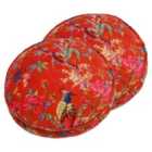 Paoletti Paradise Polyester Filled Cushions Twin Pack Cotton Orange
