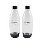 Sodastream Dishwasher Safe 2-pack 1 Litre Carbonating Bottle - Black
