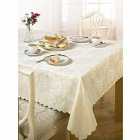 Table Cloth Damask Rose 60 X 84" Oval Cream