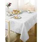 Table Cloth Damask Rose 52 X52" White