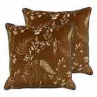 Furn. Fearne Twin Pack Polyester Filled Cushions Gingerbread