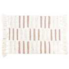 The Linen Yard Tassel Stitch Woven Cotton Anti-slip Bath Mat Pecan/Ivory