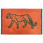 Furn. Leopard Knitted Cotton Anti-slip Bath Mat Orange