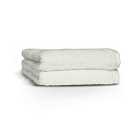 The Linen Yard Loft Woven Combed Cotton 2 Pack Face Cloths White