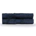Paoletti Cleopatra Egyptian Combed Cotton 2 Pack Face Cloths Navy