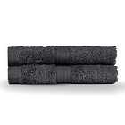 Paoletti Cleopatra Egyptian Combed Cotton 2 Pack Face Cloths Charcoal