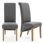 Chester Set of 2 Dining Chairs, Herringbone Fabric