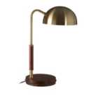 Table Lamp Antique Brass Finish With Real Wood Base