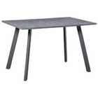 HOMCOM Modern Rectangular Dining Table w/ Metal Legs - Grey