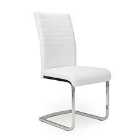 2 x Shankar Callisto Leather Effect White Dining Chairs