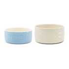 Scruffs 2pc Bowl Set Blue / Cream - 19/20cm
