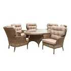 Katie Blake Mayberry 6 Chair Rattan Dining Set - Natural