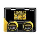STANLEY - FatMax Classic Tape Twin Pack 8m/26ft (Width 32mm)