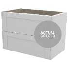 Duarti By Calypso Highwood 800mm Full Depth 2 Drawer Wall Hung Vanity Unit - Fossil Grey