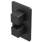 Hadleigh Concealed 2 Outlet Square Thermostatic Shower Valve - Matt Black