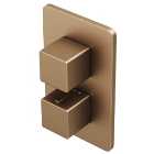 Hadleigh Concealed 2 Outlet Square Thermostatic Shower Valve - Brushed Bronze