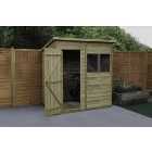 Forest Garden 6 x 4 ft Overlap Pressure Treated Pent Shed