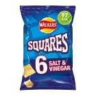 Walkers Squares Salt & Vinegar Crisps Multipack Snacks, 6s