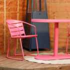 Iris 3 piece Outdoor Garden Patio Decking Balcony Table & Chair Bistro Set in PINK