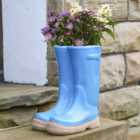 Bright Blue Boots Large Outdoor Planter Ceramic Flower Pot Garden Planter Pot Gift