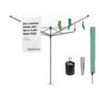 Brabantia 4 Arm Lift-O-Matic 50M Rotary Washing Line with Accessories
